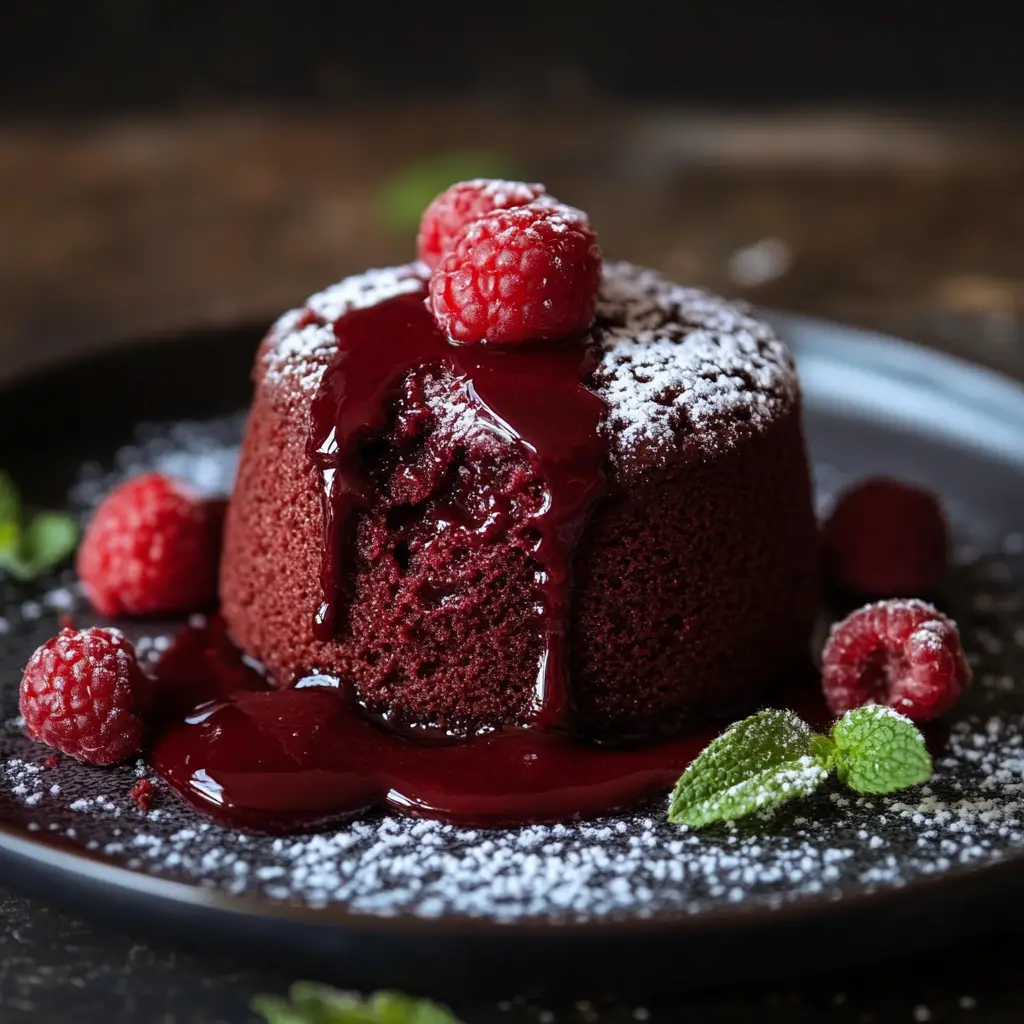 Red velvet lava cake